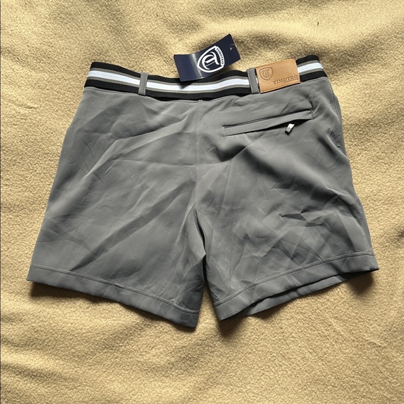 Timoteo Men’s Coronado Hybrid Gray Swim Shorts with Belt - Picture 3 of 3